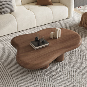 47 Inch Cloud Shaped Coffee Table for Living Room, Beige